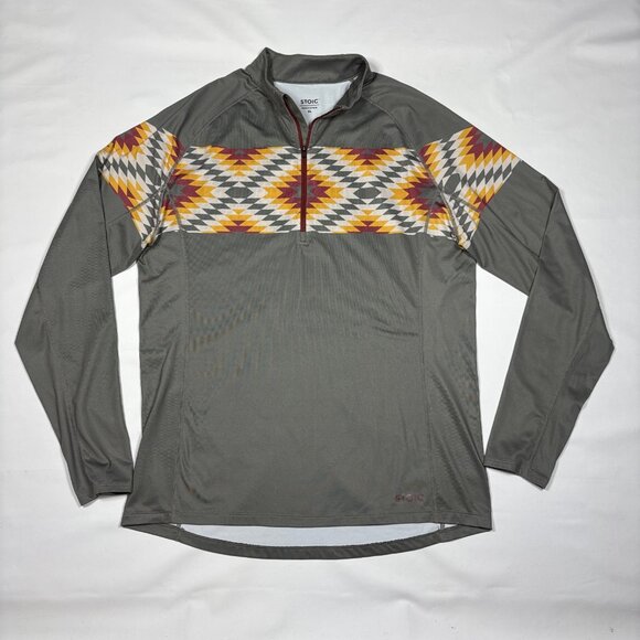 STOIC Southwestern Aztec Geometric 1/4-Zip Performance Poly Base Layer Mens XL - Picture 1 of 7